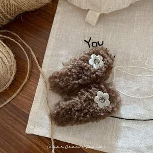 Nouvelles pinces à <span class=keywords><strong>cheveux</strong></span> coréennes en velours en forme de goutte, motif floral argenté avec accents de diamants, collection automne/hiver - Product Image 3