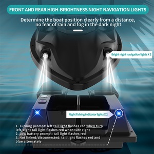 Bateau à appâts de pêche V803GPS BeiDou avec sonar, moteur de traîne, adaptateur, 4 distributeurs d'appâts, 200 points de balise, pilotage automatique, pêche à la carpe - Product Image 3