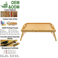 Plateau alimentaire moderne en bambou écologique, plateau de petit-déjeuner avec pieds pliables, plateau de lit/bureau minimaliste en bambou, approvisionnement direct usine