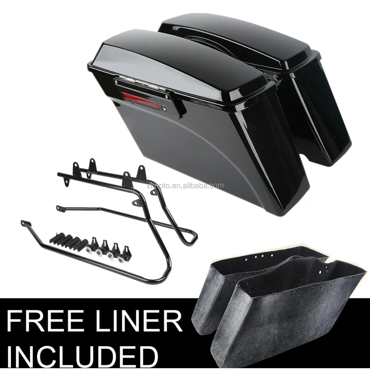 TCMT для Harley Saddlebag XF2906112-B Hard SaddleBag, защелка, ключи + конверсионные кронштейны Softail, подходят для Harley FLST Fatboy