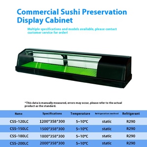 Thương mại một lớp duy nhất nhiệt độ cong kính Sushi hiển thị mát <span class=keywords><strong>Countertop</strong></span> Tủ bảo quản - Product Image 2