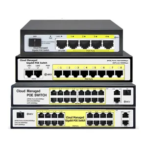 Diskon besar POE Switch 4/8/16 Port FE GE 48V dengan Port serat optik SFP, daya catu kabel jaringan, kamera Haikang Dahua kompatibel