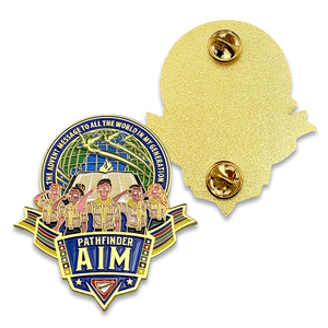 Pin de solapa de esmalte suave con insignia de bufanda y anillo, modelo 2024 International Path Finder Believe Letter Chosen - Product Image 1