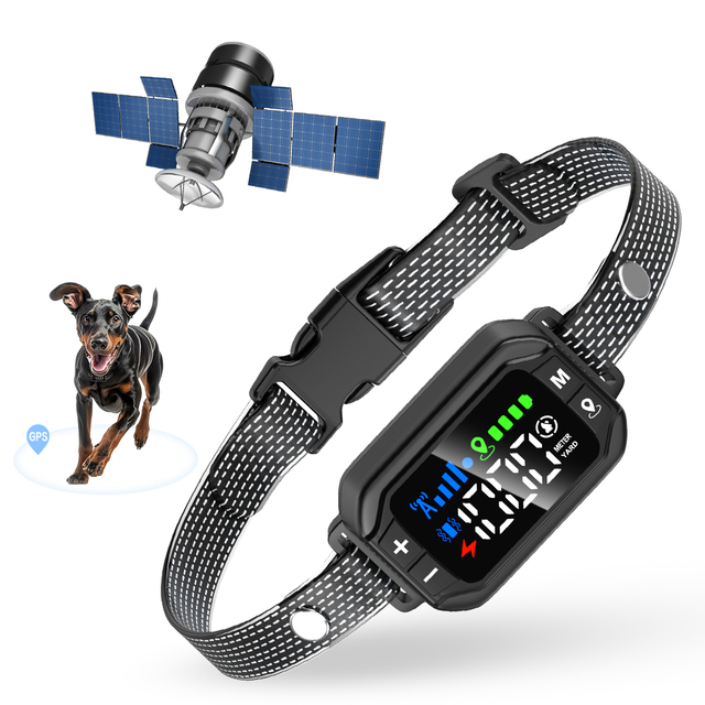 GPS Wireless Electric Fence Adjustable Warning Strength Dog Containment System Collar With Beep Vibration Shock 3 Models