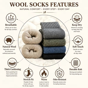 Custom Wool Hiking <b>Socks</b> <b>Moisture</b> Wicking Cushioned Sole Warm Outdoor Sports Crew <b>Socks</b> for Winter Season Outdoor Hiking <b>Socks</b> - Product Image 4