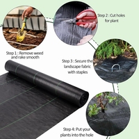 PP tissé couvre-sol maille Anti-herbe contrôle des mauvaises herbes tissu bloqueur paillis Film plastique UV coupe rouleau UV traité tapis de mauvaises herbes rouleau