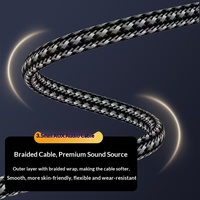 Câble audio de voiture USB C AUX 2 en 1, conducteur en cuivre pur, nylon, haute fidélité, sans bruit, cordon auxiliaire stéréo tressé pour ordinateur