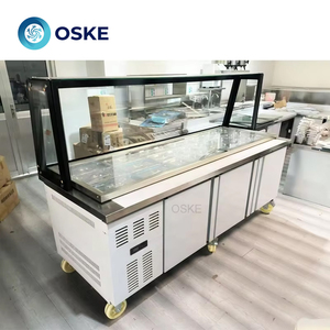 Mesa Refrigerada de Acero Inoxidable de Temperatura Única <span class=keywords><strong>para</strong></span> Almacenamiento de Ensaladas Frescas, Barra de Ensaladas y Sándwiches Refrigerada por Aire - Product Image 2