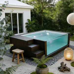 Kit de Piscina Rectangular de Fibra de Vidrio para Enterrar en el Suelo con Accesorios para Diversión Familiar - Product Image 3