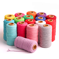 Many Colors 4mm 100 Meters Per Roll Cotton Blended Yarn Dyed Macrame Cord for Weaving & Knitting Wall Hanging