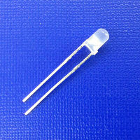 Lentille brumeuse diffuse 2.5Hz Diode LED de couleur rouge 630nm 30deg 3mm LED clignotante à trou traversant