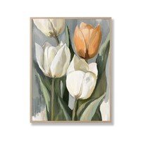 Peinture à l'huile moderne peinte à la main, nature morte, tulipes, fleurs, impression numérique sur toile, décoration murale, cadre personnalisé, haute qualité