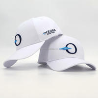 Gorra de Béisbol Personalizada de Alta Calidad de 6 Paneles con Visera Curva, Gorra Blanca Perforada con Corte Láser y Logotipo Bordado
