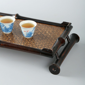 Zhuqige <b>Tea</b> <b>Tray</b> Rectangular Bamboo Household Serving <b>Tray</b> With Wooden Pattern For <b>Tea</b> Set Storage - Product Image 3