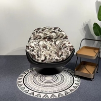 Fauteuil pivotant de détente Princess en cuir PU avec base ronde, fauteuil individuel rotatif pour salon