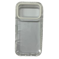 Coque transparente blanche pour iphone 17 16 15 adaptée au dos antichoc PC TPU TPE avec protecteur d'écran OPP sac inclus