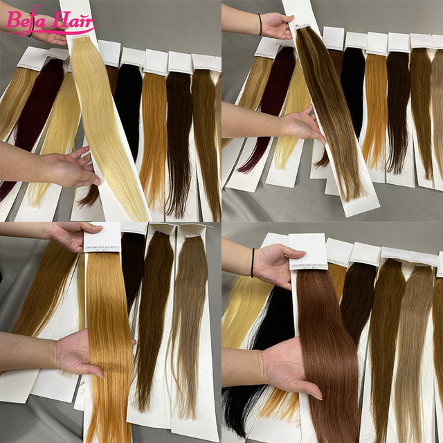 Factory Best Double Drawn Human Remy Virgin Hair Color Invisible PU Hair Extension