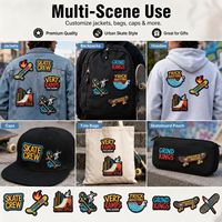 Patchs brodés thermocollants ou à coudre, style urbain, sur le thème du skate, avec motifs Graffiti Trick Master Grind King