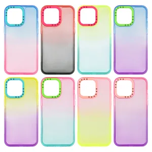 Nuevo diseño de funda de teléfono móvil de Color, funda de protección trasera transparente a la moda para iPhone 15 14 13 12 11 Pro Xs Max Xr 8 7 Plus