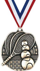 เหรียญรางวัลเทนนิสทำจากโลหะมีโลโก้ตามสั่งสำหรับเล่นกีฬาเป็นรางวัลงานฝีมือ - Product Image 2