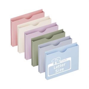 ANSOOK 1 Inch Plastic Heavy Duty Expanding File <b>Folders</b> Reinforced Straight Cut Tab Morandi Color Letter Size for - Product Image 1