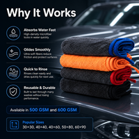 Serviette de séchage en microfibre professionnelle pour detailing automobile, marque privée, 500GSM 600GSM, absorbante, à boucles torsadées, pour lavage de voiture