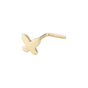 Manufacturer personalized14k pure gold s-shaped <strong>nose</strong> <strong>stud</strong> welding 3 round sphere piercing jewelry nostril screws - Product Image 4