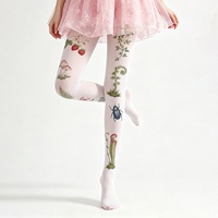 Nouveau Collant en nylon imprimé à motif floral et fraises, style tendance et décontracté, style rétro européen et américain, pour le marché international