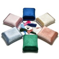 Boîte à bijoux en velours à 3 compartiments pour bagues de fiançailles et de mariage, boîte à souvenirs, boîte à bagues de mariée à trois compartiments octogonale