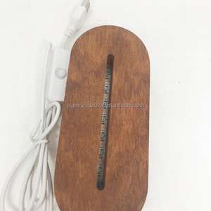 Nhà máy trực tiếp LED gỗ hiển thị đứng cho 3D nhựa nghệ thuật USB ánh sáng bằng gỗ cơ sở đèn cho nhựa hiển thị hình bầu dục bệ cho phòng nhà - Product Image 1