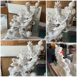 Una gran figura mitológica escultura de la Diosa que dispersa flores hechas de piedra de mármol blanco - Product Image 5