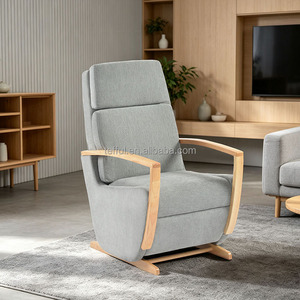 Silla Mecedora Gris para Bebés, con Cojín, para Lactancia Materna - Product Image 1