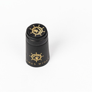 PVC Heat <b>Shrink</b> Wine Bottle Caps Custom Logo Pilfer Proof Seals For Beverage Packaging Red Black Gold Colors Available - Product Image 3