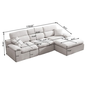 Nouveau design Canapé nuage confortable et moderne en tissu chenille, canapé compressé de forme spéciale pour appartement et salon - Product Image 4