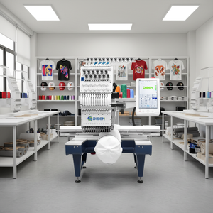 Machine à broder monotête automatique pour casquettes, <span class=keywords><strong>t</strong></span>-shirts et vêtements, usage commercial, machine à broder informatisée, vente promotionnelle - Product Image 1