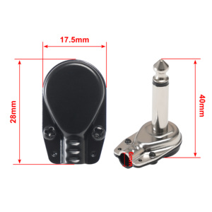 Plat Nickel Audio <span class=keywords><strong>Mini</strong></span> 1/4 6.35mm crêpe Angle droit Mono adaptateur connecteur prise <span class=keywords><strong>Jack</strong></span> pour guitare effet Patch câble - Product Image 4