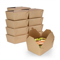 Vente en gros de boîtes alimentaires pour nouilles sushi kraft boîte à emporter pour poulet frit à salade boîte à lunch en papier personnalisé biodégradable écologique jetable