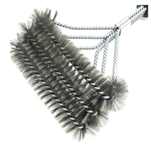 Cepillo para Parrilla de Acero Inoxidable de 3 Cabezas con Raspador, Mango Largo, Cerdas de Alambre para Parrilla, Horno, Herramienta de Limpieza de Cocina - Product Image 4