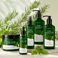 Masque capillaire bio à la menthe et au romarin, enrichi en huile essentielle pour la croissance des cheveux, après-shampoing réparateur en profondeur, soin capillaire, marque privée