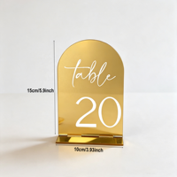 2026 En gros Numéro de table détachable en acrylique doré vintage 1 à 30 pour mariage