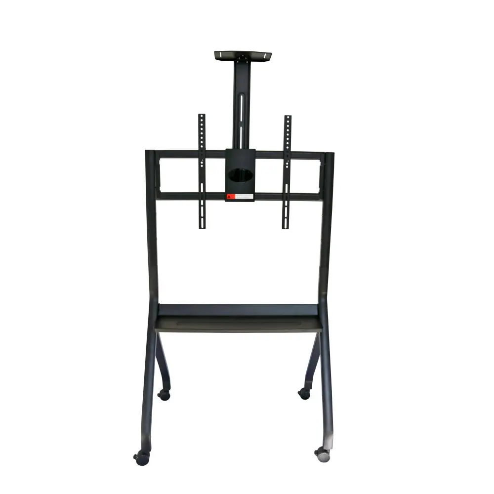 Custom Height Adjustable TV Floor Stand Rolling TV Cart Heavy Tv Stand Cart