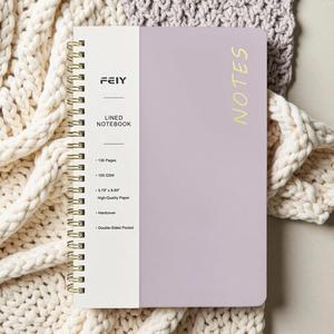 Carnet d'étudiant A5 personnalisable avec logo, série couleurs claires, ligné, couverture rigide, pour notes et journal intime - Product Image 4