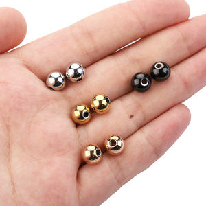 Perles en acier inoxydable plaqué or, petites perles rondes lisses, pour la fabrication de bijoux DIY, perles en vrac H1279 - Product Image 4