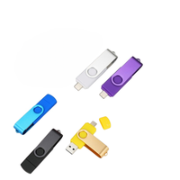 Clé USB rotative X616 OTG 3 en 1 (2-en-1) USB 2.0 128 Go 64 Go 32 Go 16 Go 4 Go 8 Go pour téléphone portable, double clé USB
