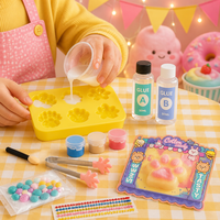 Kit de Fabrication de Jouets Squishy DIY Thème Desserts Sucrés Outils de Pâtisserie en Silicone Jouets à Presser Ensemble de Moules à Colle Marque SY Enfants 6+ Anti-Stress