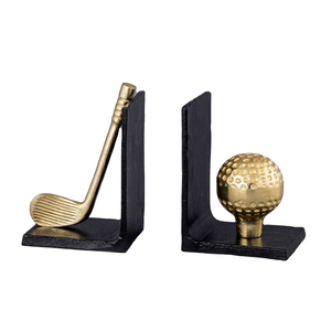 Serre-livres et séparateurs de bureau en métal robuste, design golf moderne en aluminium, personnalisables pour la maison et le bureau, idéal pour un cadeau d'anniversaire - Product Image 1