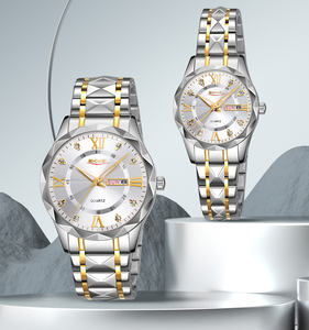 SKMEI 9369 Nouvelle Montre Tendance de Luxe en Acier Inoxydable à <span class=keywords><strong>Quartz</strong></span> pour Couples, Étanche avec Aiguilles Lumineuses et Affichage à Cadran - Product Image 3