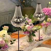 Lampe de table moderne en acrylique et métal, style lustre en cristal, pour centre de table de mariage et salle de banquet de luxe