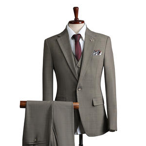 2024 hommes Plaid mince costume d'affaires chic marié robe de mariée <span class=keywords><strong>pour</strong></span> garçons d'honneur fermeture à glissière mouche fermeture worested tissu hôte vêtements - Product Image 5