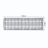 Plafonnier LED encastré moderne en fer pour intérieur, avec grille, 300x1200mm/600x600mm, tube réflecteur T5/T8